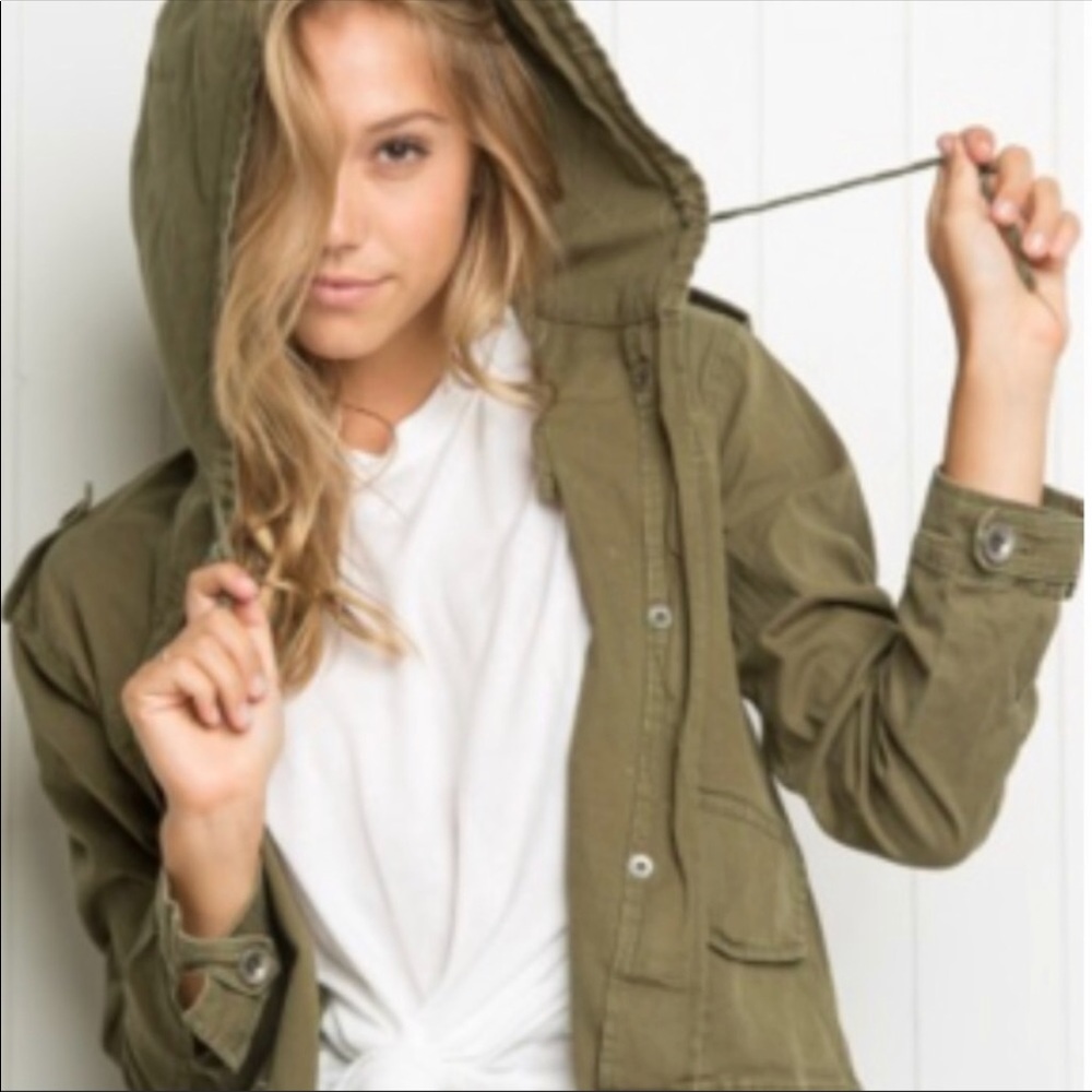 Olive Green Jacket - Brandy Melville